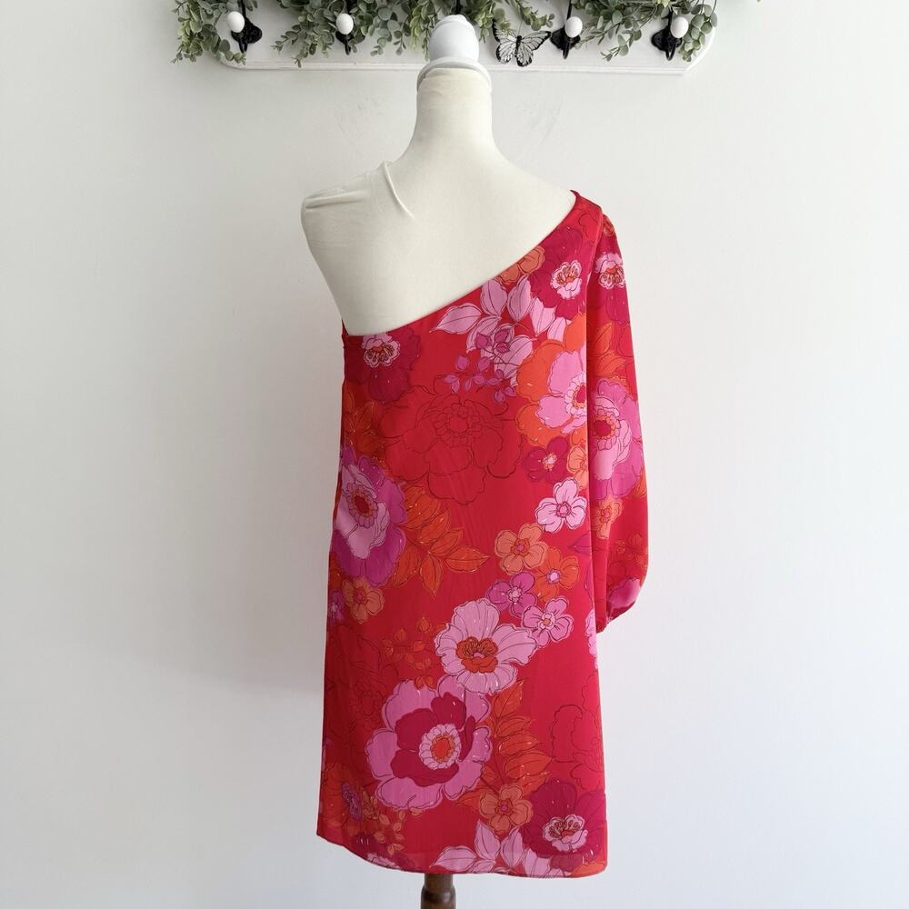 Trina Turk Women's Pink Admirable One-Shoulder Floral Dress Size 6 NEW EE3199 - Picture 3 of 6